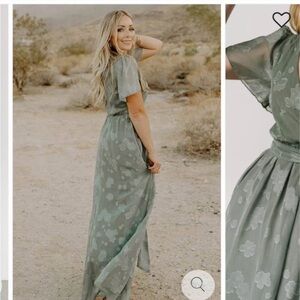 Baltic Born Sage Green Floral Maxi Dress